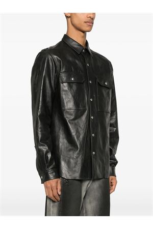 Black leather jacket RICK OWENS | RU01E5729LTP09